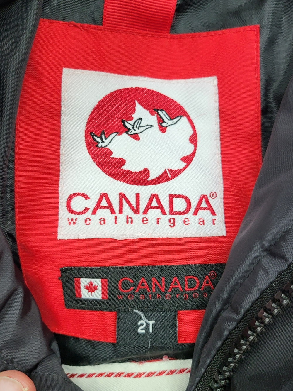Canada Weathergear Kids' Black Puffer Jacket - Red Trim